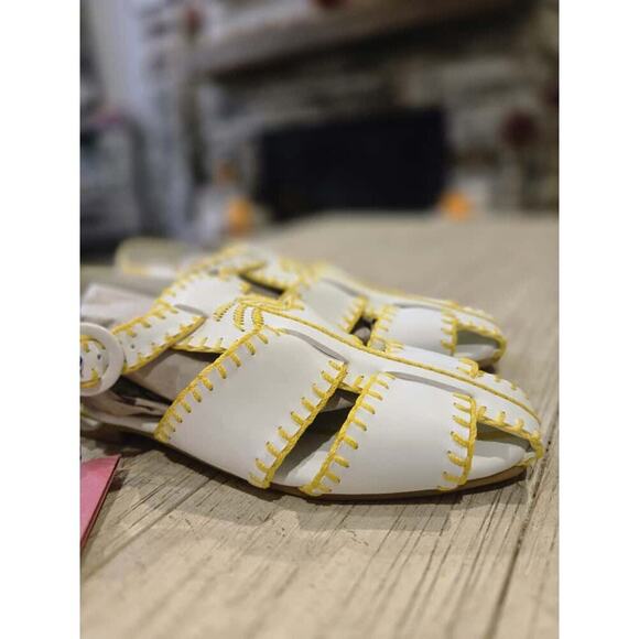 Farm Rio Women's White Slingback Sandals Palm Tree Whipstitch Casual Size 8 - Picture 5 of 11